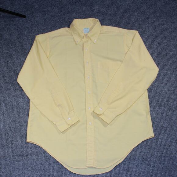 Vintage Brooks Brothers Button Down Shirt Mens 17 4 60s 70s Tail Pocket Quality - Picture 2 of 7